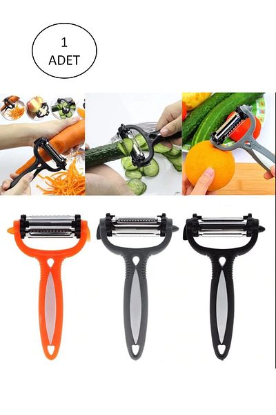 Rasanet 3 Head Steel Peeler with Colored Handle - Peeler