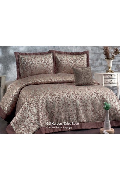 Güzide Ev Modası Klasik Yatak Örtüsü Tac Mahal Gülkurusu