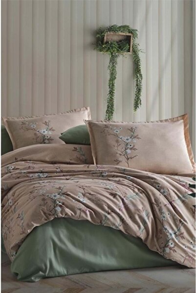 Clasy Saten Çift Kişilik Nevresim Takımı Barleta Bej