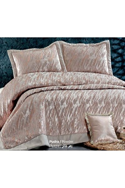 Güzide Klasik Çift Kişilik Yatak Örtüsü Babil Pudra