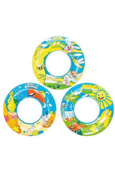 TOYFEST 56 cm Patterned Sea and Pool Swimming Ring - 1 Pc
