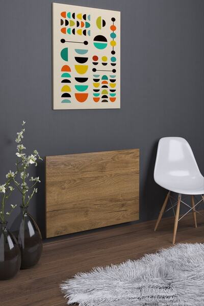 moka park avm Kamelya Duvara Monte Katlanabilir Yemek Çalışma Balkon Masası Ceviz 45 X 75 Cm