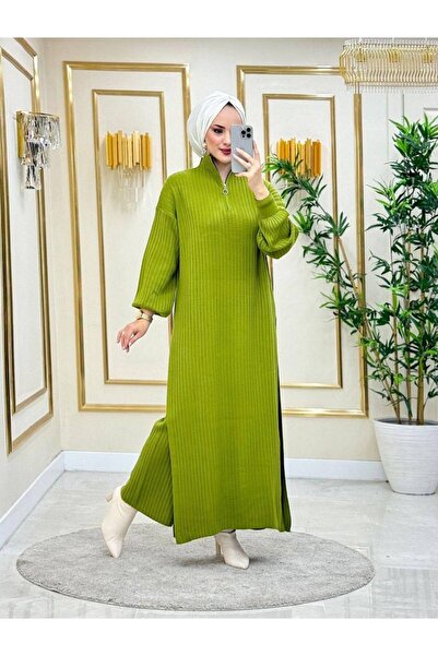 MAY MARA طقم تريكو نسائي مكون من قطعتين مع سحاب وفتحة تفاصيل