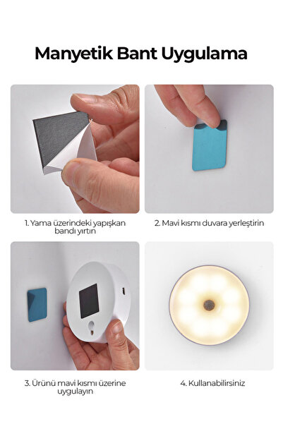 tafce Hareket Sensörlü Usb Şarjlı Led Işık Lamba-oda, Mutfak, Salon Ve Merdiven Işıklandırma 1 Adet