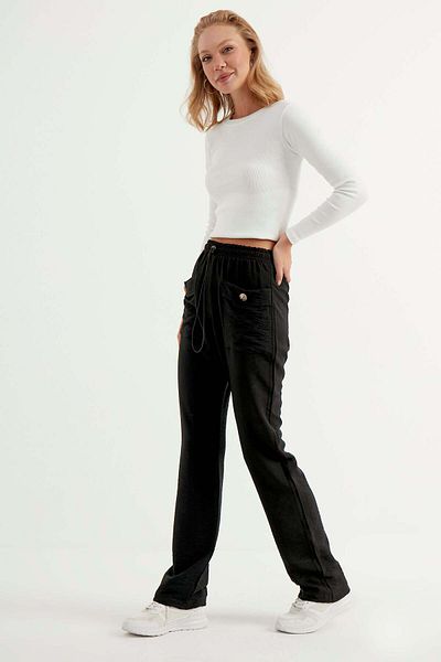 CEF Tekstil Locker geschnittene Hose mit weitem Bein