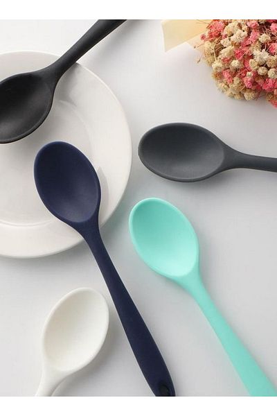 BRE HOME 20 cm Small Size Silicone Ultra-Hard Tip Serving Spoon