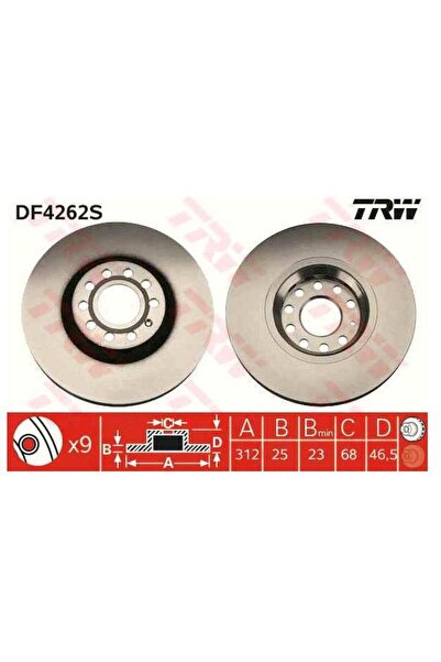 TRW ON FREN DISKI-312X25 5×112 (VW PASSAT 01-05  AUDI A4 01-08  A6 98-05  SEA...