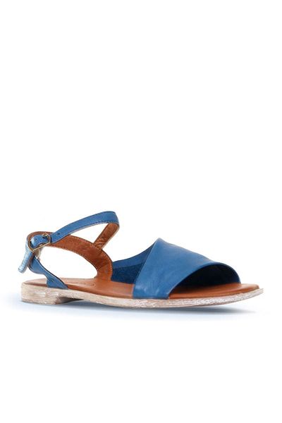 BUENO Sandale de damă din piele albastră - 01wn5001