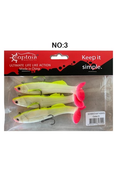 3575 Perfecto Soft 10cm 20gr Turna Silikonu 3'lü Paket Yem No:3