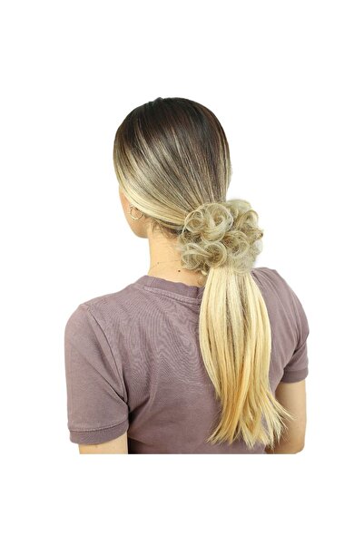 SÇ PERUK Elastic Hair Bun Clip - Caramel Platinum Highlighted
