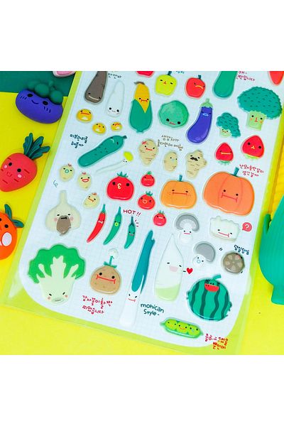 Bigpoint Pack of 15 Stickers - Vegetable Design