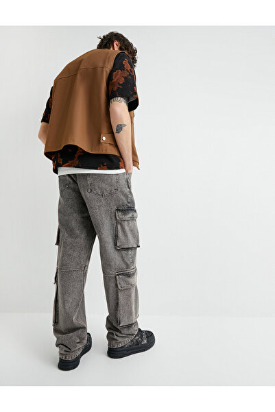 Koton Bol Kot Pantolon Kargo Cepli Yıkamalı Düğmeli