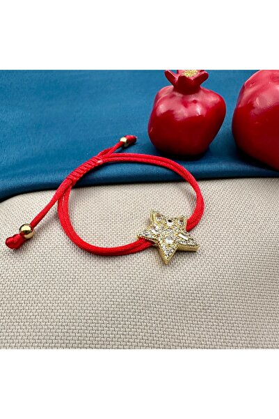 Opia Takı & Aksesuar سوار مصعد بسلسلة حمراء من الفولاذ من ستون ستار