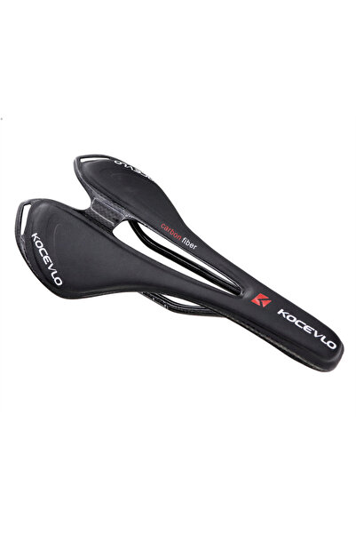 Choice وسادة مقعد سرج KOCEVLO من ألياف الكربون والجلد بالكامل باللون الأسود م...