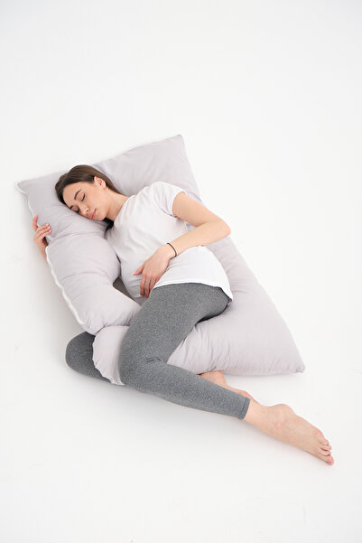 OMZ Yan Yatış Hamile Yastığı  Sırt Kalça Bacaklar ve Göbek Desteği Hamilelik ...