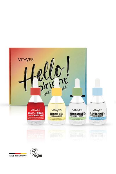 VITAYES Brightening Skin Care Set Vitamin C, Aha/bha, Bakuchiol, Niacinamide Serum Special Serum Package