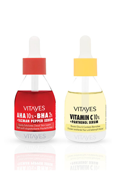 VITAYES C Vitamini %10 Ve Panthenol Cilt Tonu Eşitleyici Aha %10 Bha %2 Kırmı...