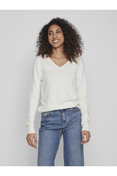 VILA Strickpullover V-Ausschnitt-
