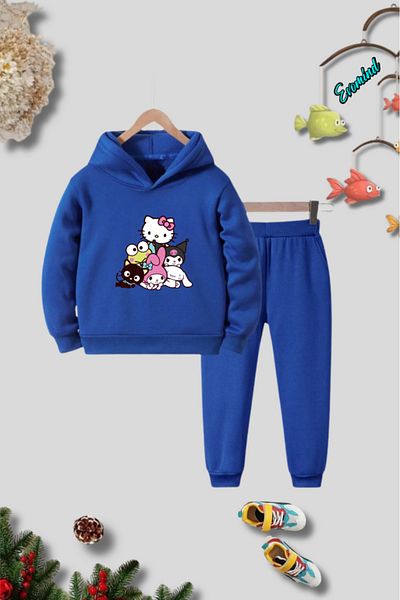 Evomind Unisex My Melody Kuromi Hello Kity Σετ παιδική αθλητική φόρμα με κουκούλα