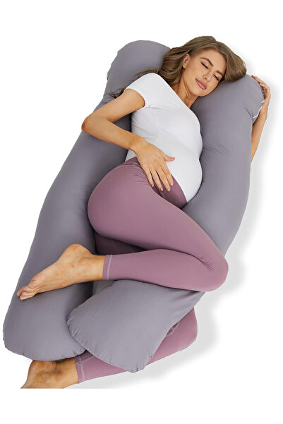 OMZ 5 Farklı Bölge Destekli Hamile Yastığı Fermuarlı Emzirme Minderi Hamileli...