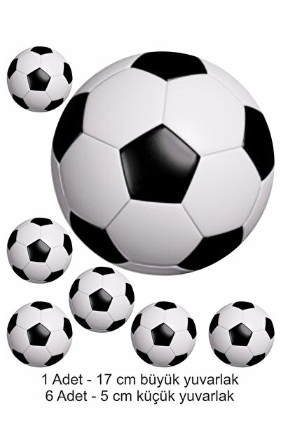 Genel Markalar Futbol Topu 7 Adet A4 Yenilebilir Süsü Pasta Kurabiye Şeker Ha...