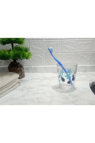 Bosphorus TOOTHBRUSH BENEKLİ PATTERN ACRYLİK 8X8X9CM 350ML BATH SET