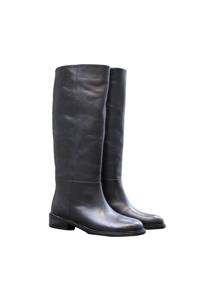 KARVENSHOES Genuine Black Leather Riding Boots 220