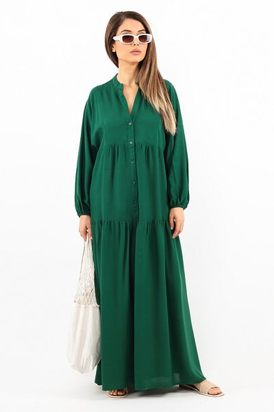 Ritnice Γυναικείο καλοκαιρινό φόρεμα Prive Emerald Green 100% Viscose - Maxi Size