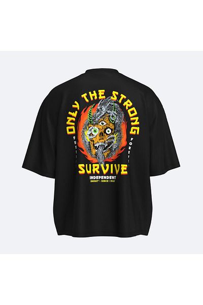 Shout Unisex Oversize Boxy Fit T-Shirt - Only the Strong Survive