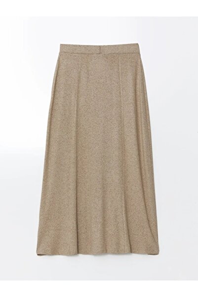 LC Waikiki Lcw Grace Beige Melange Elastic Waist Women's Skirt