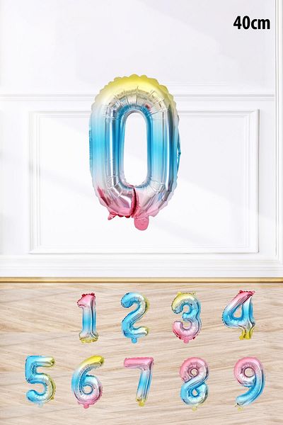 PEKSHOP Rainbow Color Number Foil Balloon Colorful Age Balloon Number Balloons 16 Inch 40 cm