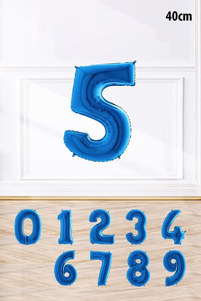 PEKSHOP Blue Color Number Foil Balloon Blue Age Balloon Number Balloons 16 Inch 40 cm