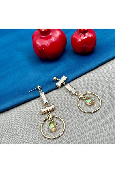 Opia Takı & Aksesuar أقراط متدلية مرصعة بالأحجار للنساء