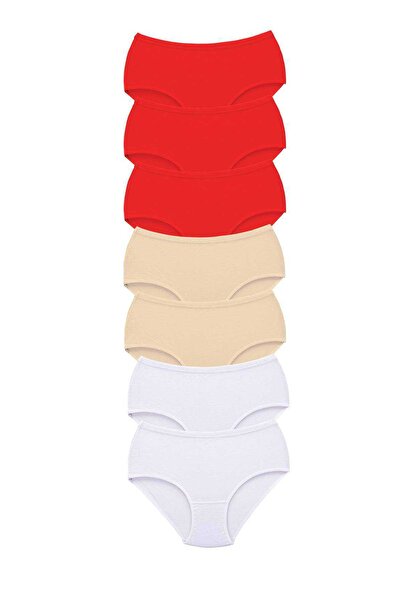 Tutku 7 Adet Tutku Kadın Yüksek Bel Bato Kalın Lastik Külot S18