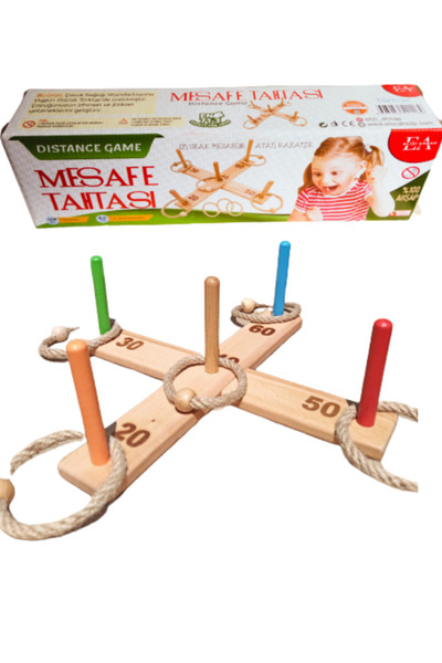 elizi ahşap Wooden Distance Board & Ring Throwing Game
