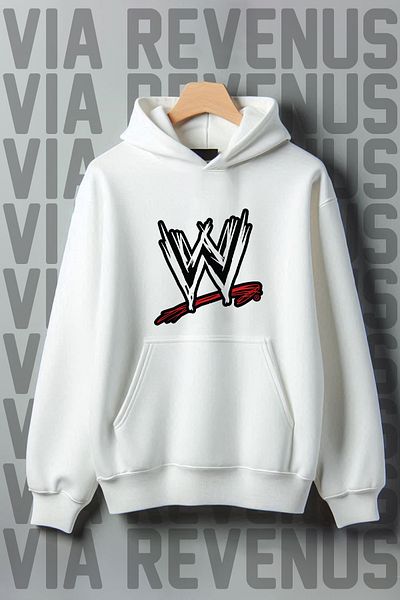 Vordevia Imprimat WWE American Wrestling - Hanorac cu glugă cu buzunar cangur, cu 3 fire, cu potrivire largă
