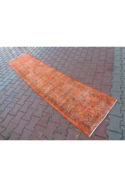 ŞAHMERDANOĞLU Şahmerdanoğlu 66x294 Cm El Yapımı Turuncu Vintage Yün Yolluk  H...