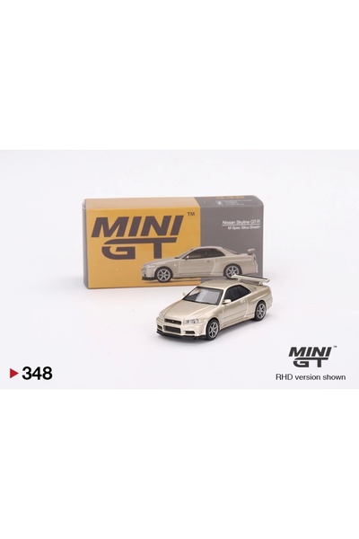 mini gt Nissan Skyline GT-R (R34) M-Spec Silica Breath