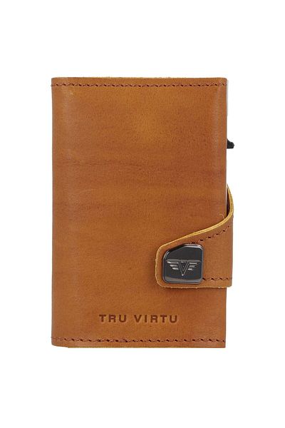 Tru Virtu Click & Slide Natural Credit card case Leather 7 cm