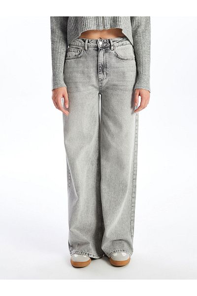 LC Waikiki Pantaloni de jeans pentru femei Lcwk Wideleg