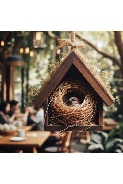 Akvaryum Bird's Nest Garden Type Bird's House with Roof Mdizmir Special Desig...