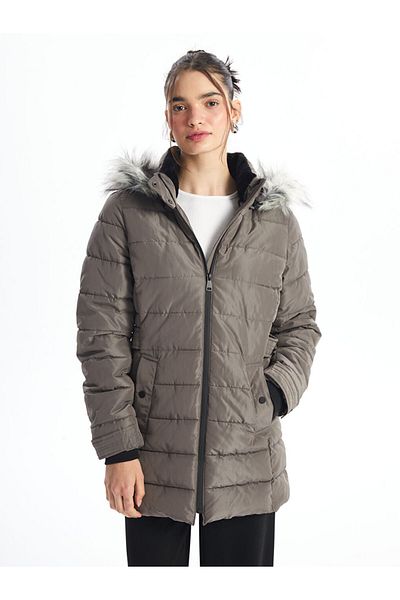 LC Waikiki Dámský kabát s kapucí Puffer