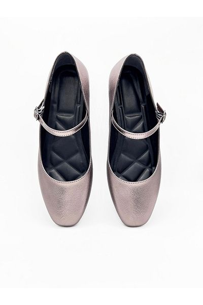 MAGGIO Women's Rose Patent Leather Mary Jane Ballerina Comfortable Sole Narrow Fit Buy One Size Larger