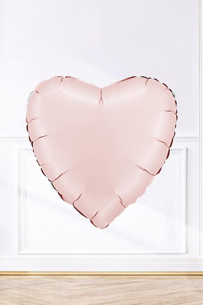 PEKSHOP Satin Pastel Pink Heart Foil Balloon 18Inch 45cm Satin Pastel Pink Color Heart Balloon