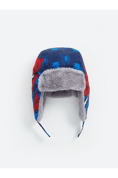 LC Waikiki LCW ACCESSORIES Navy Blue εμπριμέ Spiderman εμπριμέ για αγόρια καπέλο χιονιού