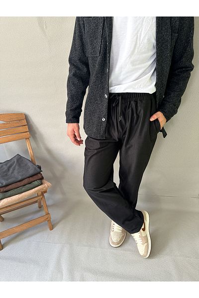 MİRMARONİ Men's Elastic Waist Baggy Fit Slim Corduroy Pants