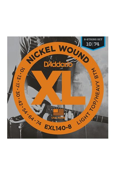 Daddario Exl140-8 Electro Wire Set - GTR XL Lite/Hvy Bot, 8 Wires 10-74
