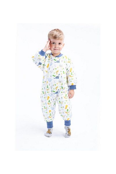 Mai Perla Winter Long Sleeve Double Layer Organic Flannel Baby Dinosaur Pattern 100% Cotton Kids Baby Sleeping Bag 2.5 Tog