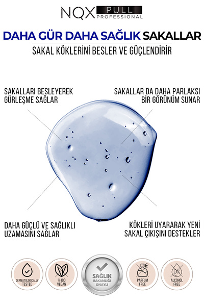 NQX PULL Sakal Serumu|seyrek Ve Boş Bölgelerde Yeni Sakal Oluşumuna Yardımcı Sakal Güclendirici