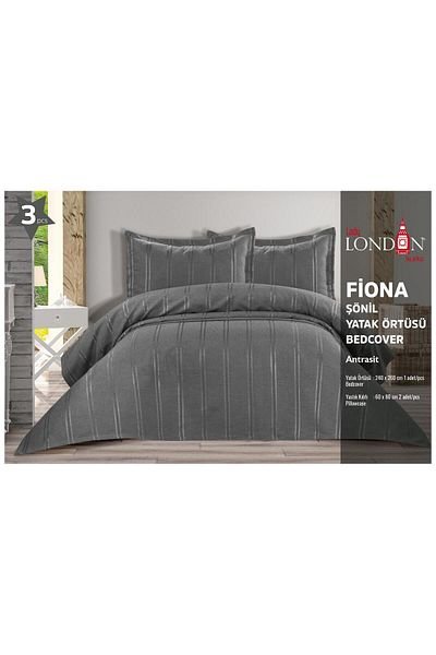 Menta store Fiona Chenille Bedspread Set Double 3 Pieces